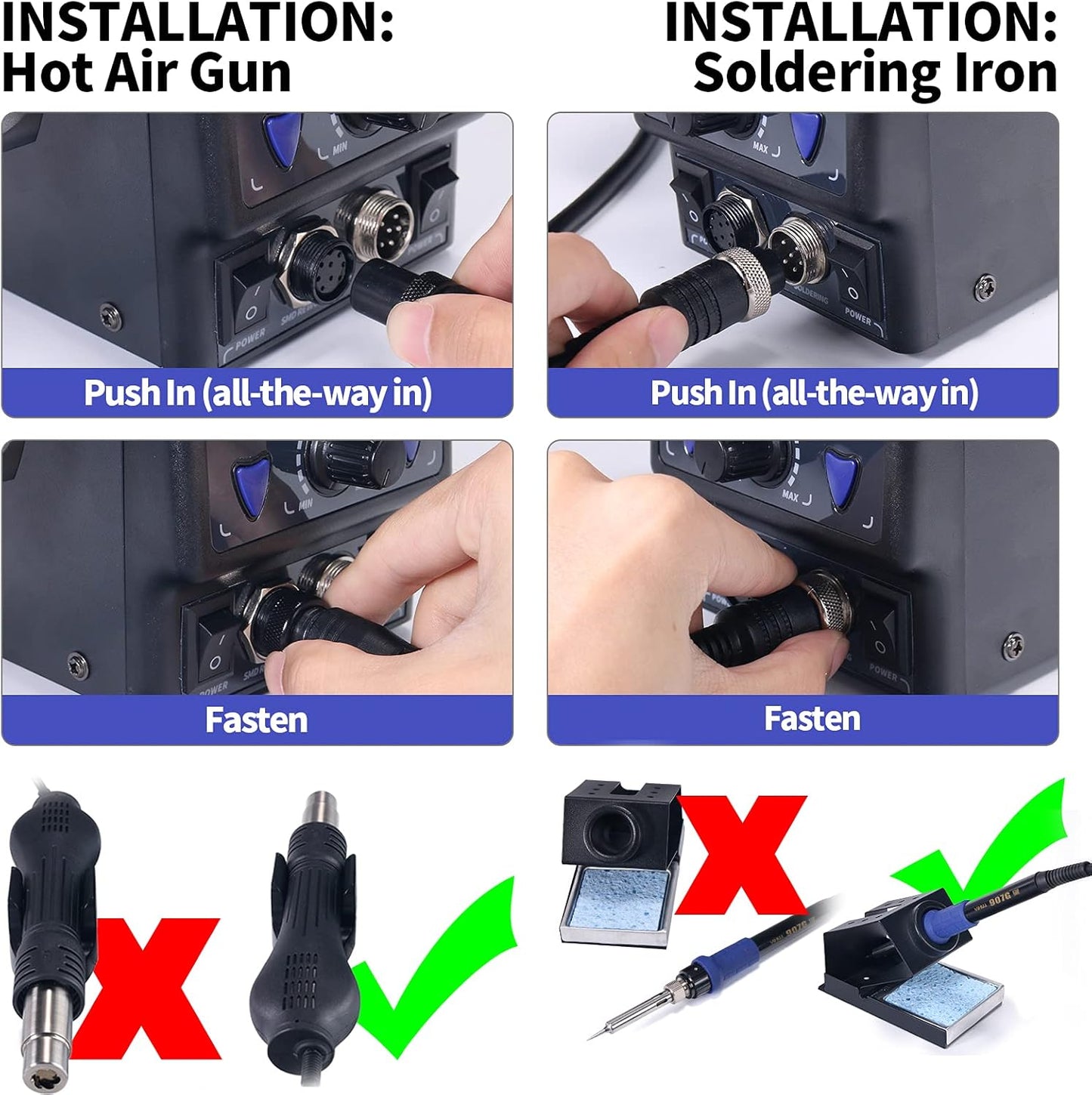 Estación de soldadura y retrabajo de aire caliente, YIHUA 8786D.
