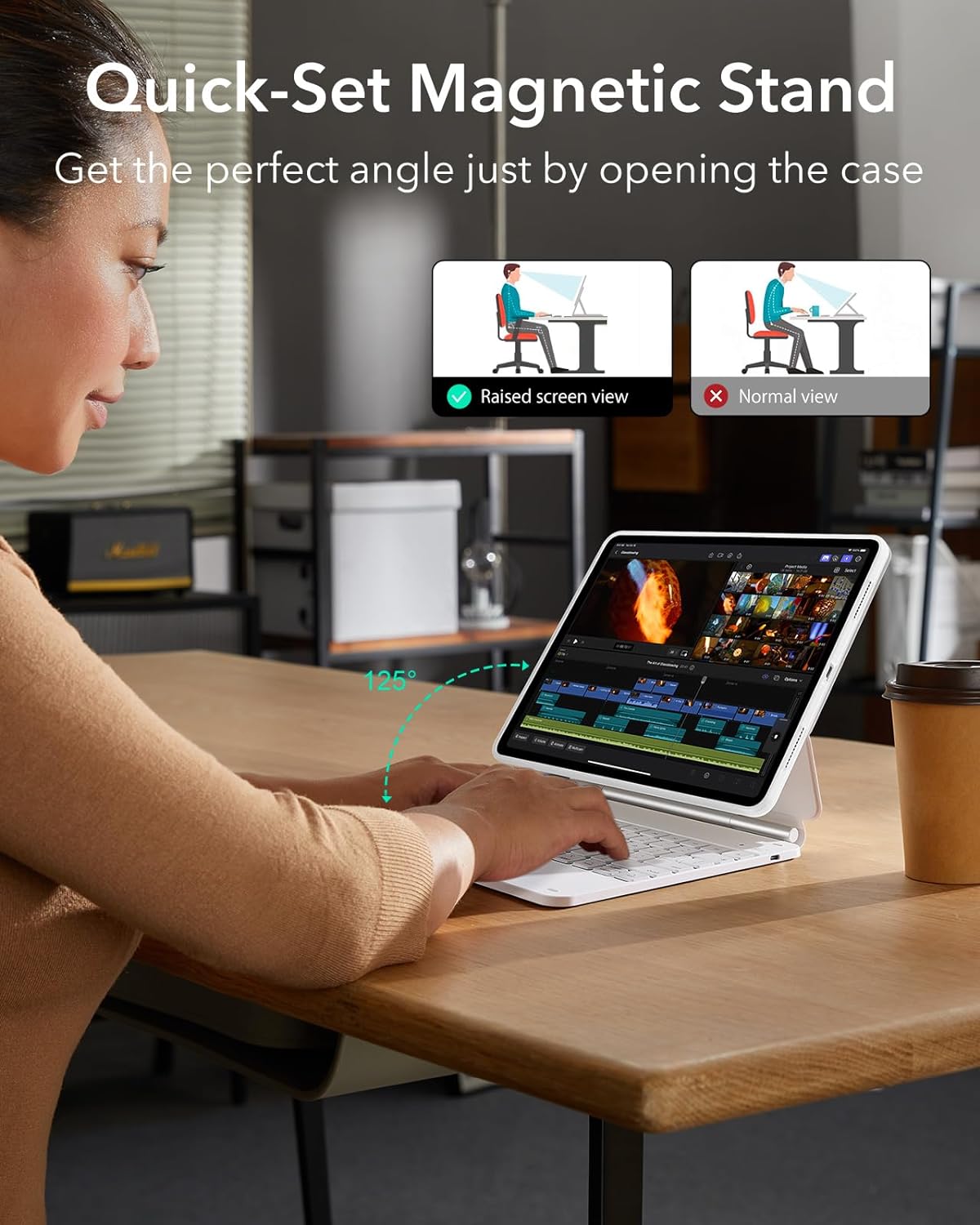 Funda con teclado para iPad Pro de 13", ESR Rebound 360 Series.