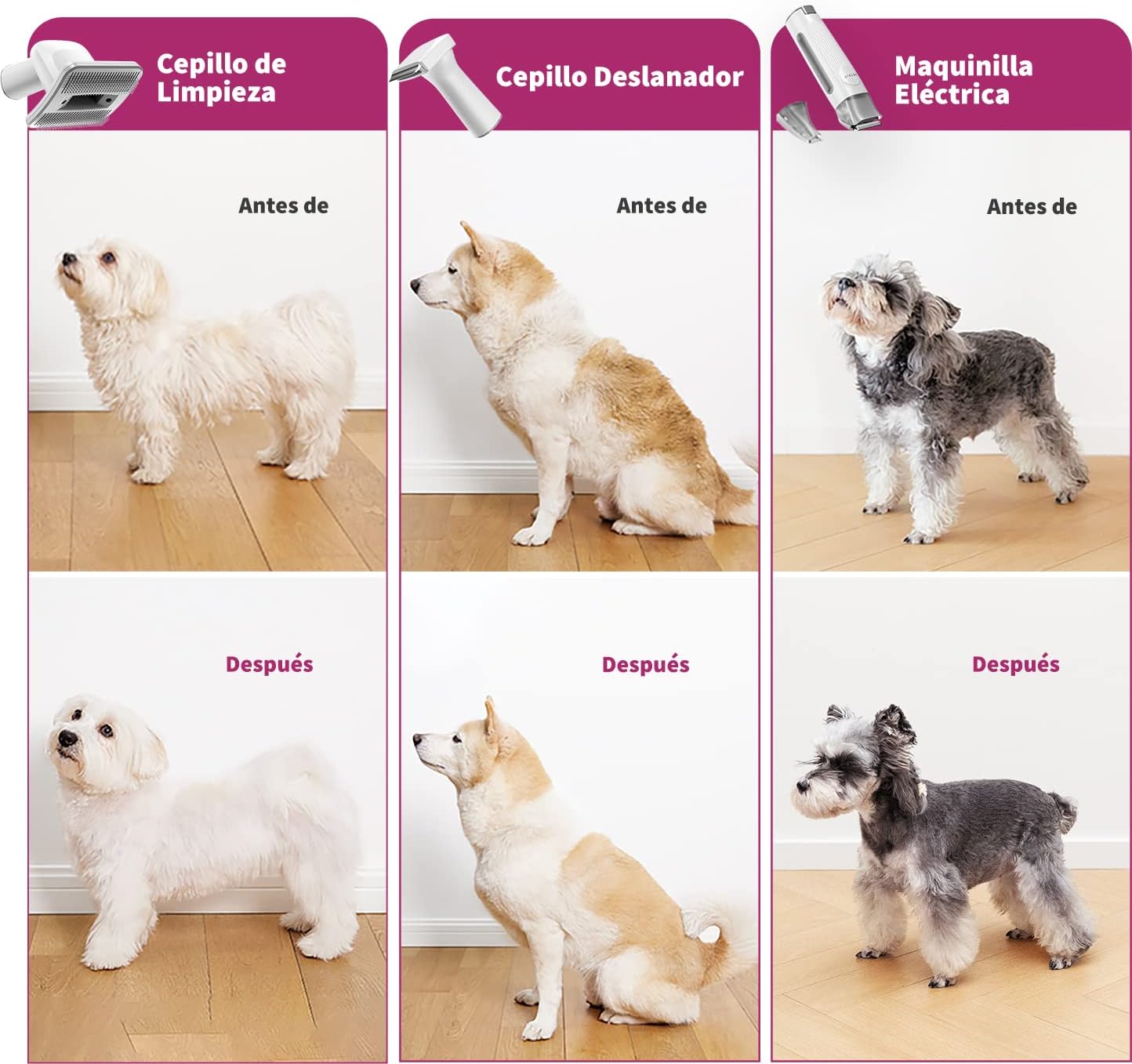 Cortapelos para mascotas con aspiradora, 5 en 1, PETKIT.