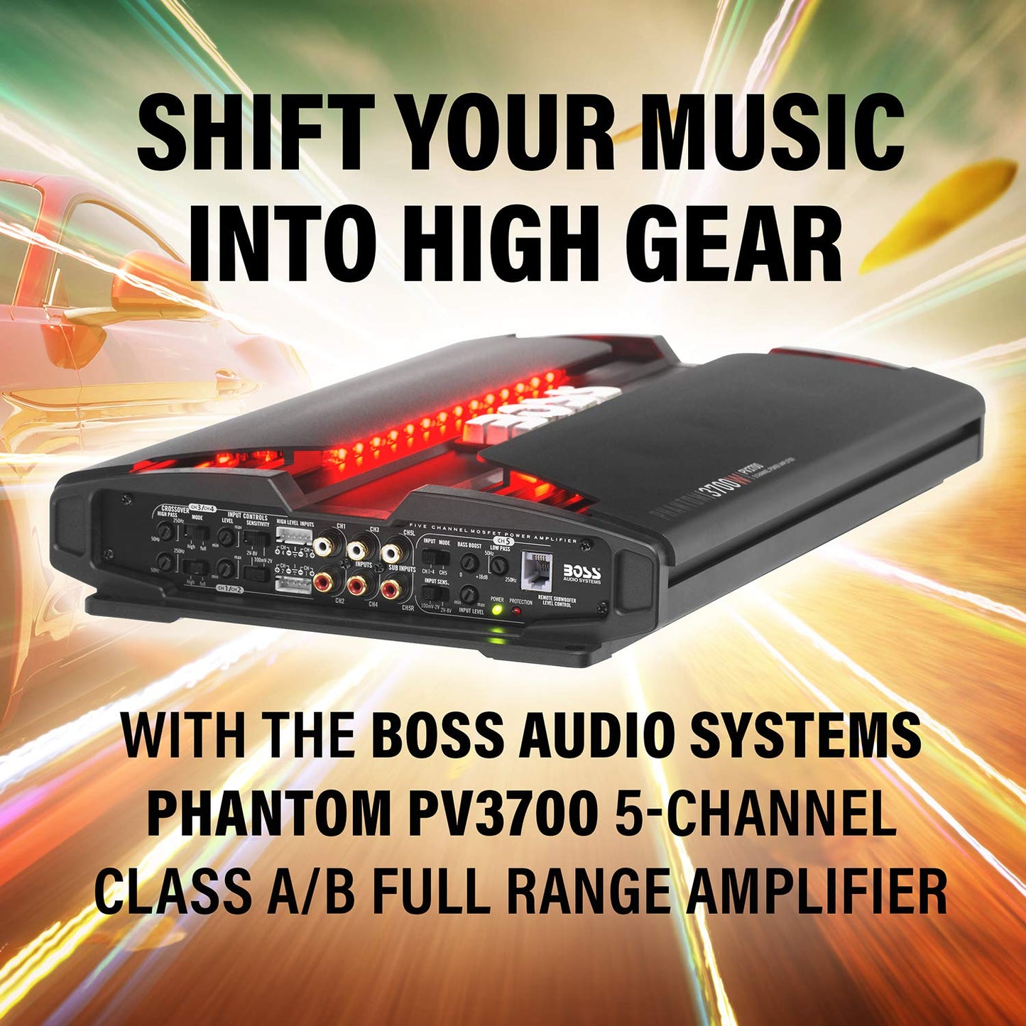Amplificador Boss Audio PV3700 Phantom 3700W 5 Channel Full Range, Class A/B