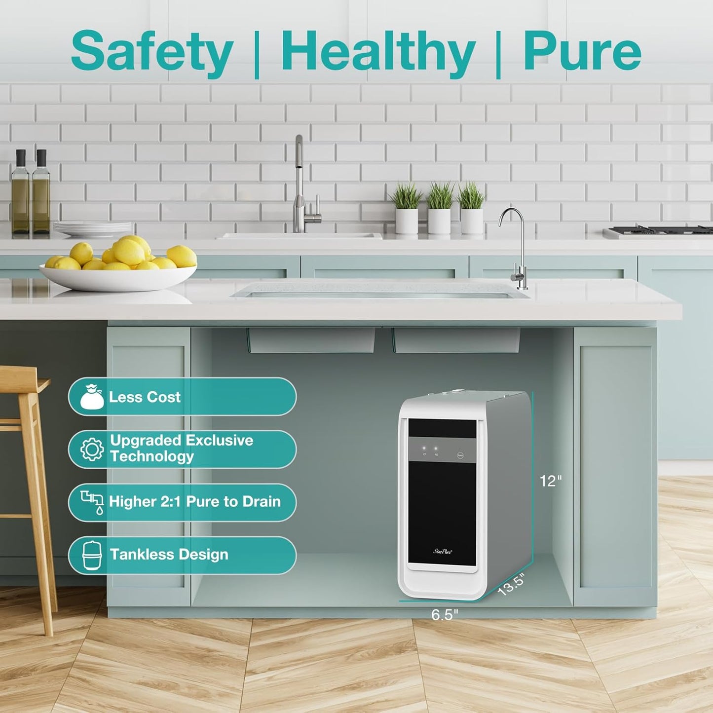 SimPure, Sistema dispensador de agua con filtro de ósmosis inversa.