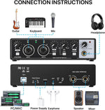 Interfaz de audio USB EBXYA 2x2, para grabación transmisión y podcasting.
