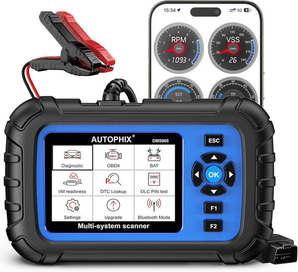 Escáner OBD2 Autophix DM5900, códigos ABS, SRS, transmisión y motor.