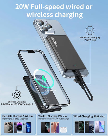 Cargador bateria portátil inalámbrico powerbank 5000 mAh
