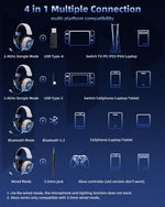 Auriculares inalámbricos, para juegos, de 2,4GHz, BT 5.3, luz RGB.