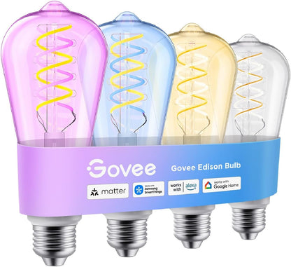 Bombillas Govee Edison, Inteligentes estilo vintage, RGB Compatible Alexa.