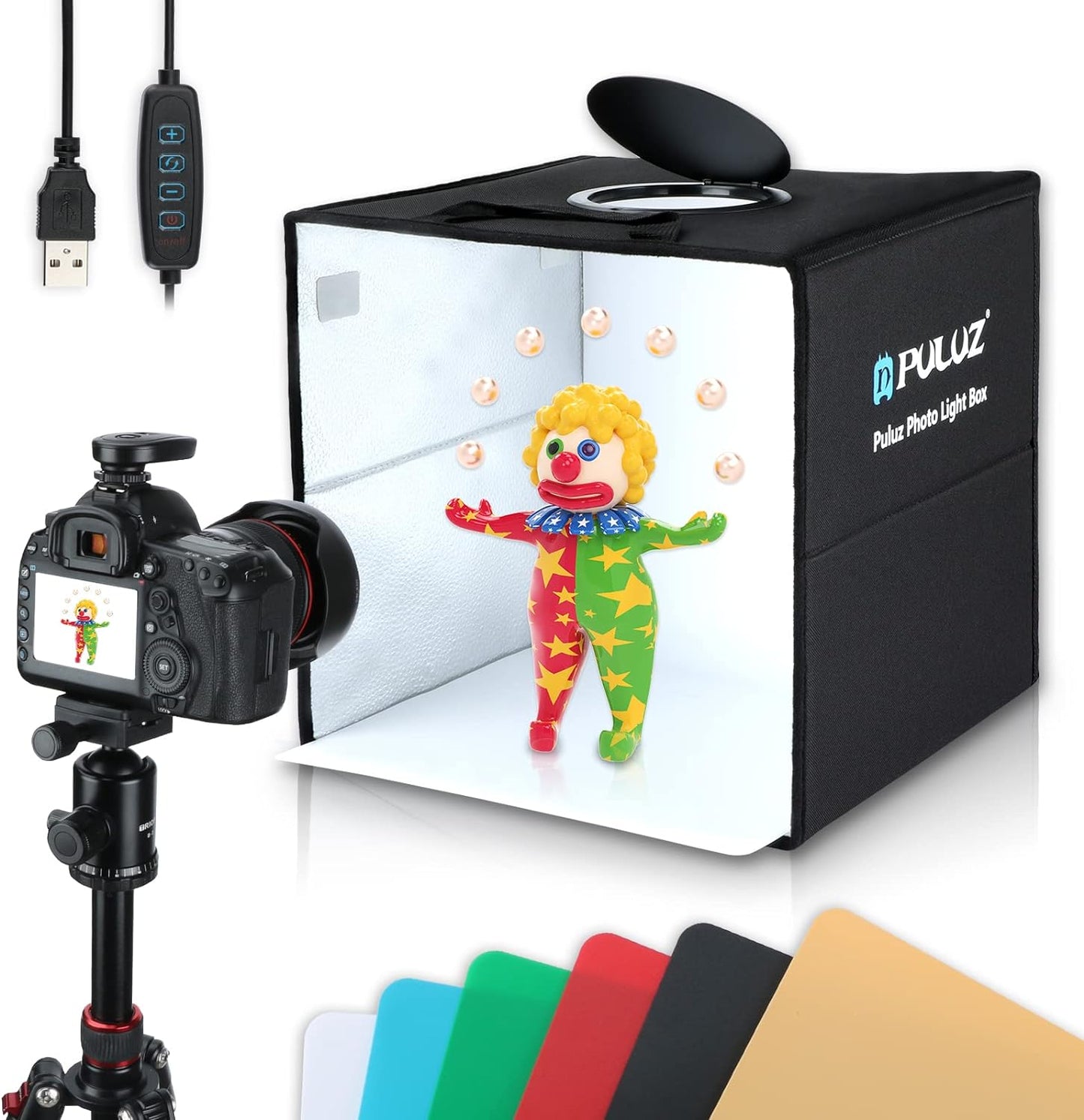 PULUZ - Caja de estudio fotográfico portátil con luz