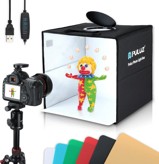 PULUZ - Caja de estudio fotográfico portátil con luz