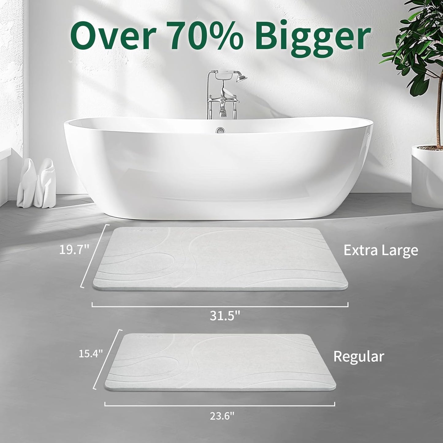 TAPETE DE BAÑO XMARRAT, XL, SECADO RAPIDO, ANTIDESLIZANTE.