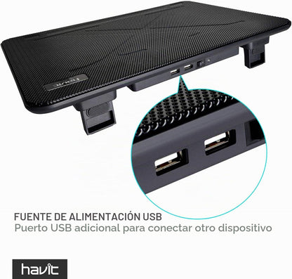 Base Enfriadora Havit HV-F2056-R para Laptop 17" USB