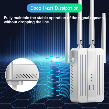 Amplificador de señal WiFi para el hogar, hasta 45 dispositivos.