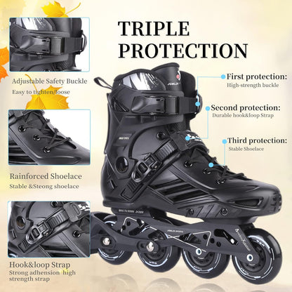 Patines en línea de alto rendimiento con forro lavable 8-8.5 E.U