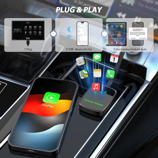 2 EN 1 Adaptador inalámbrico para Carplay/Android Auto