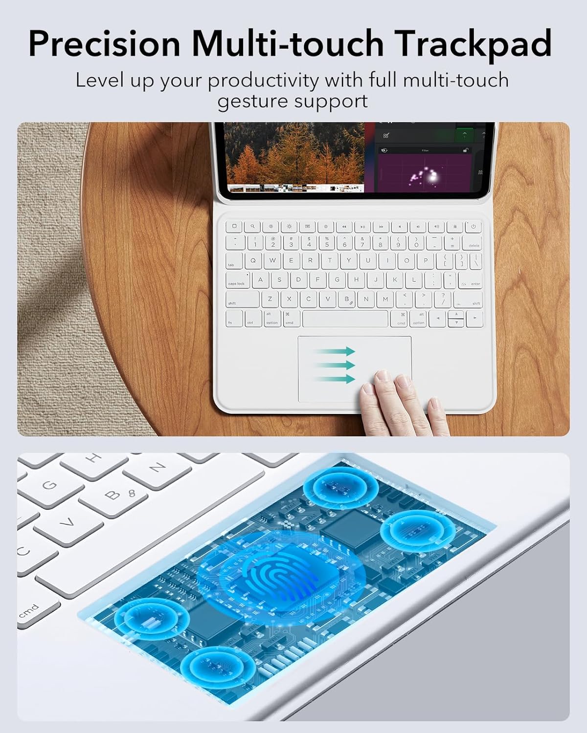 Funda para iPad Pro de 11", teclado (M4, 2024),magnético desmontable.