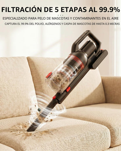 Aspiradora inalámbrica con 5 capas de sistema de filtración, Filtro HEPA