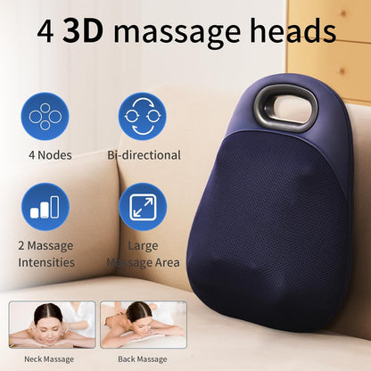 Masajeador de espalda de mano con mango ergonómico, superficie texturizada.