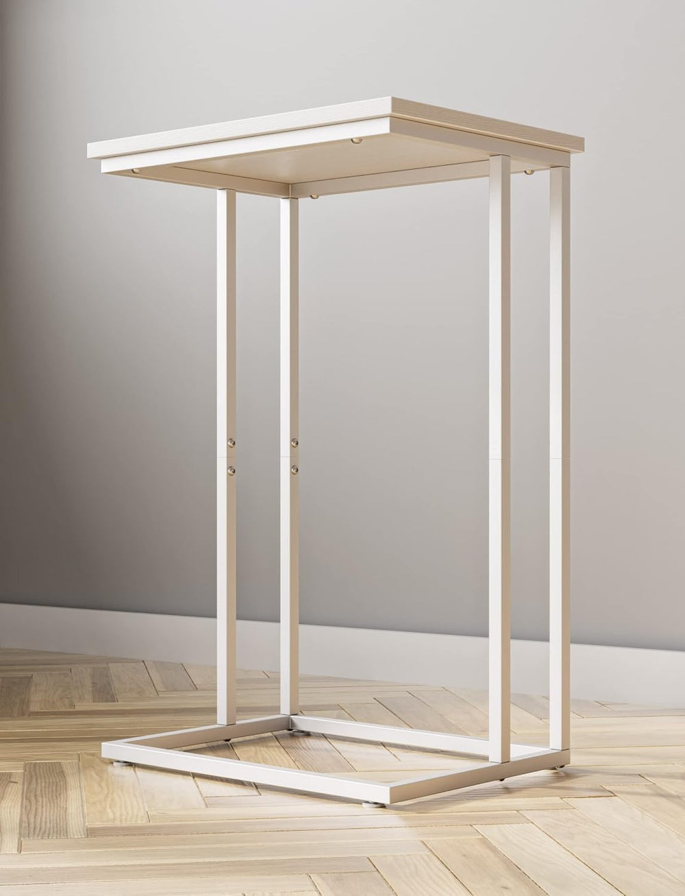 Mesa Lateral En C Innerjoin Para Sofá Blanca Industrial