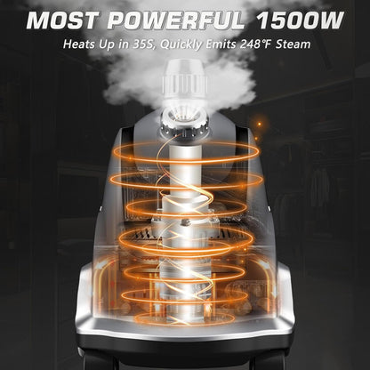Anthter Vaporizador para ropa, 2.4L, con ruedas, plateado,(USADO).