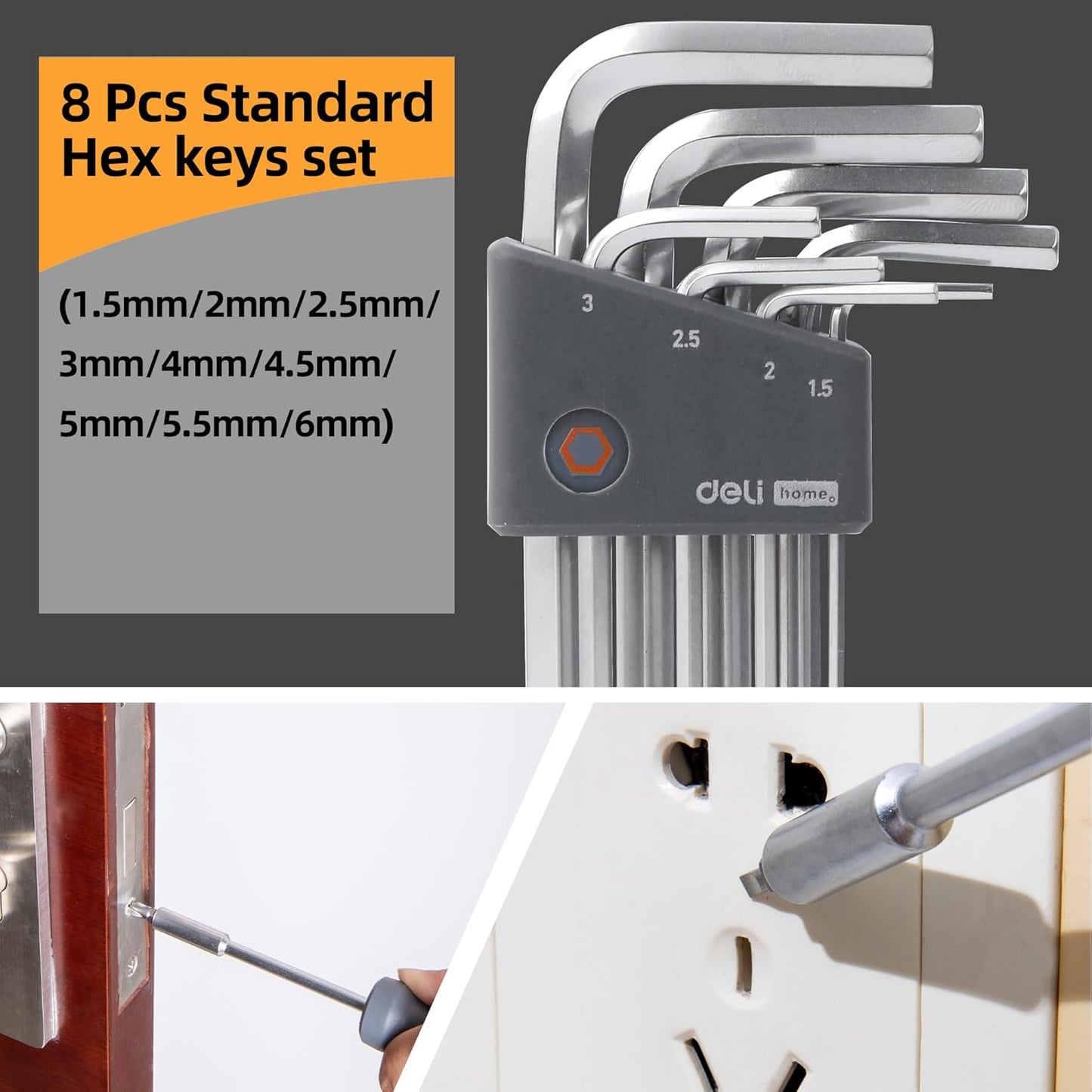 Juego de herramientas de mano, cajas apilables, compacta, Deli.