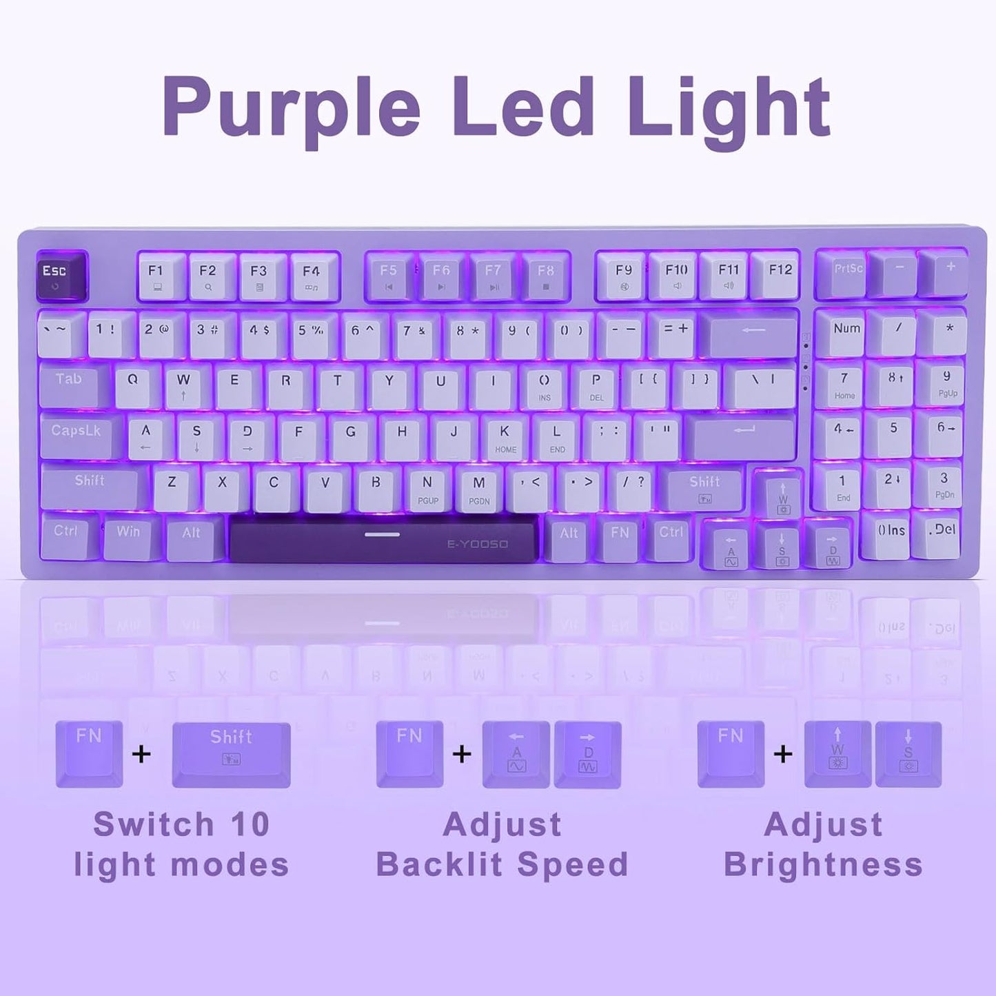 Teclado mecánico para juegos USB con cable, para juegos y trabajo.