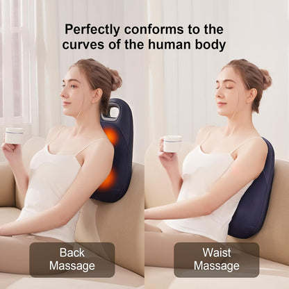 Masajeador de espalda de mano con mango ergonómico, superficie texturizada.