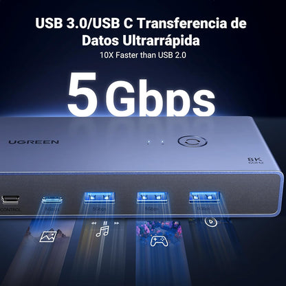 UGREEN Hub KVM DisplayPort USB Multi (USADO)