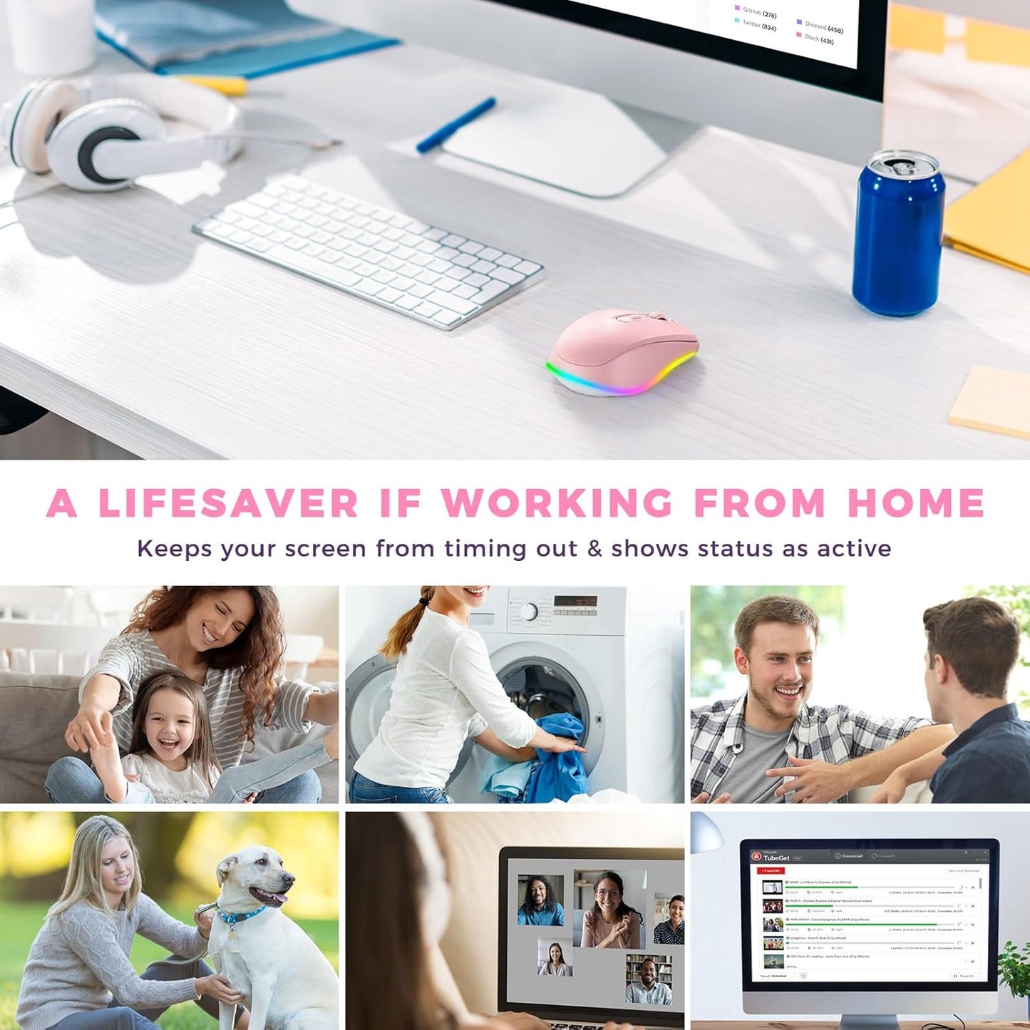 Mouse inalámbrico Jiggler LED PEIOUS (USADO)