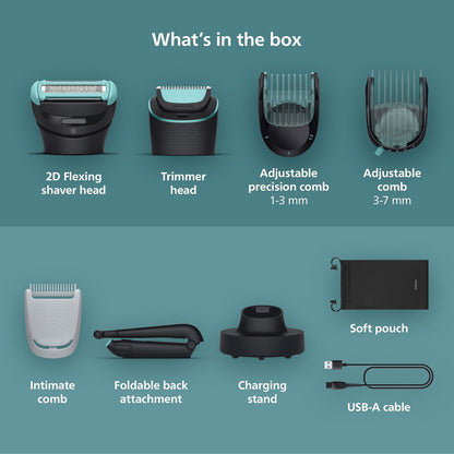 Afeitadora y Recortadora para hombres, Philips Norelco Body Groomer 7000