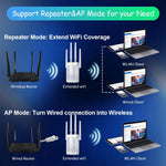 Amplificador de señal WiFi para el hogar, hasta 45 dispositivos.