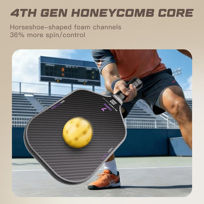 Paleta de Pickleball YVmove 3K+T800, Fibra de Carbono V-Sonic IV-16 mm