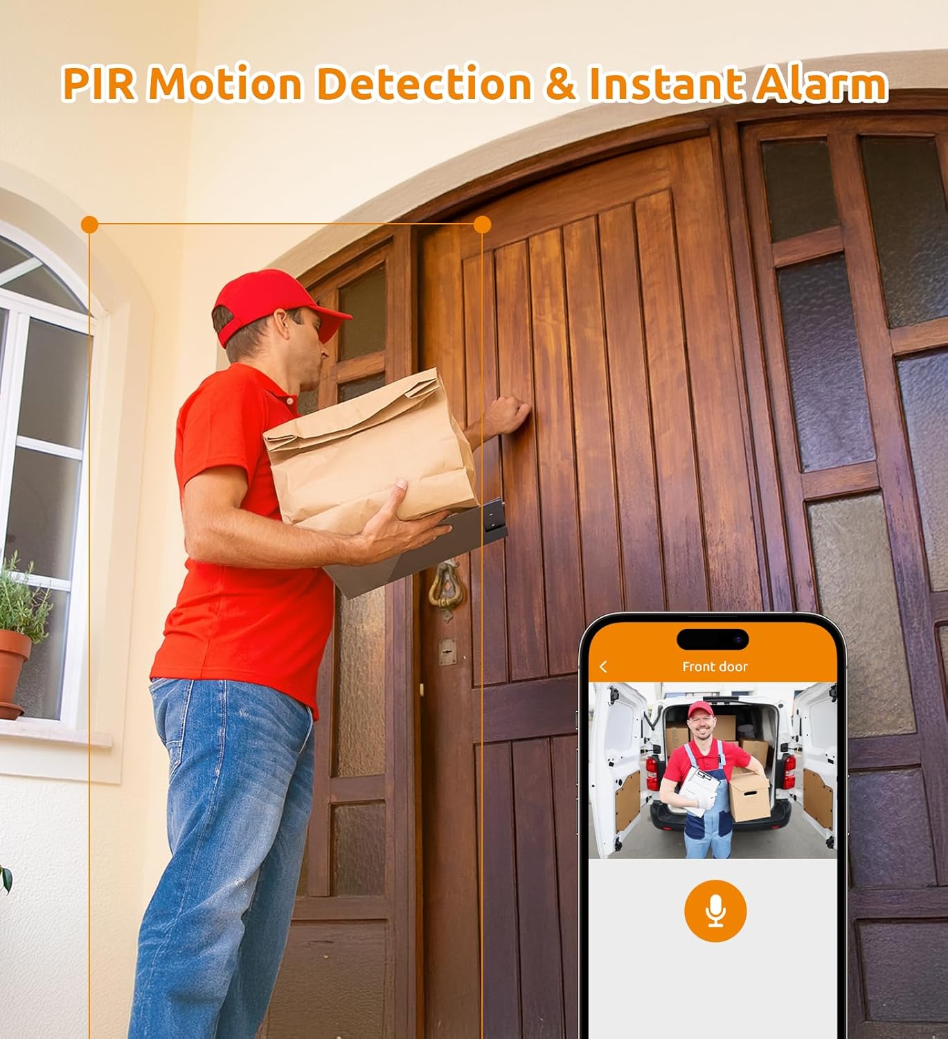 Cámara de video con timbre, conversación de 2 vías, WiFi de 2.4 GHz, TOUCAN