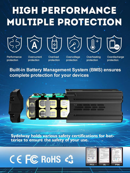 Batería de repuesto de 5.0Ah para Greenworks de 60 V, LB60A03-LB60A02-LB60A00.