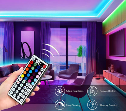 Tira de luces LED Tenmiro, RGB, flexibles, con control remoto.