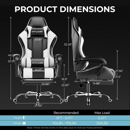 Silla Gamer GTPLAYER GT800A, Diseño Ergonómico, Soporte Lumbar.
