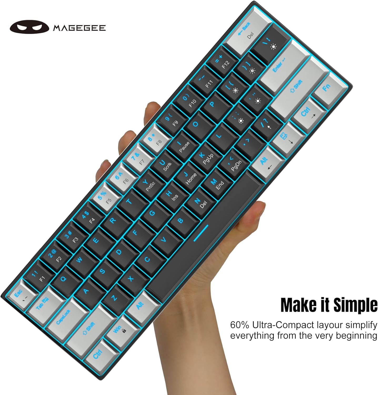 MageGee Teclado mecánico 60%, teclado para juegos.