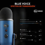 Micrófono USB Blue Yeti Azul Condensador 3 Cápsulas