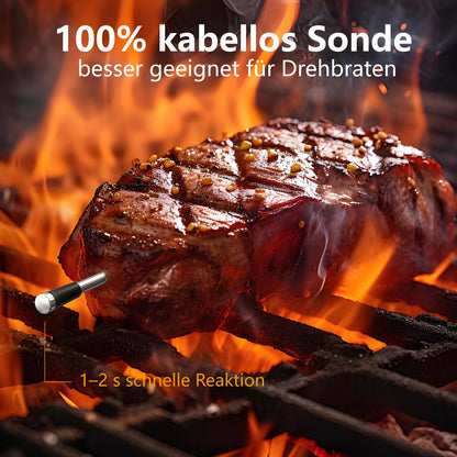 Termómetro para carne, inalámbrico con control de app, (USADO).