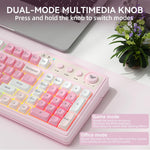 Teclado Inalámbrico Con Botón Multimedia Triple Modo Aula F3099