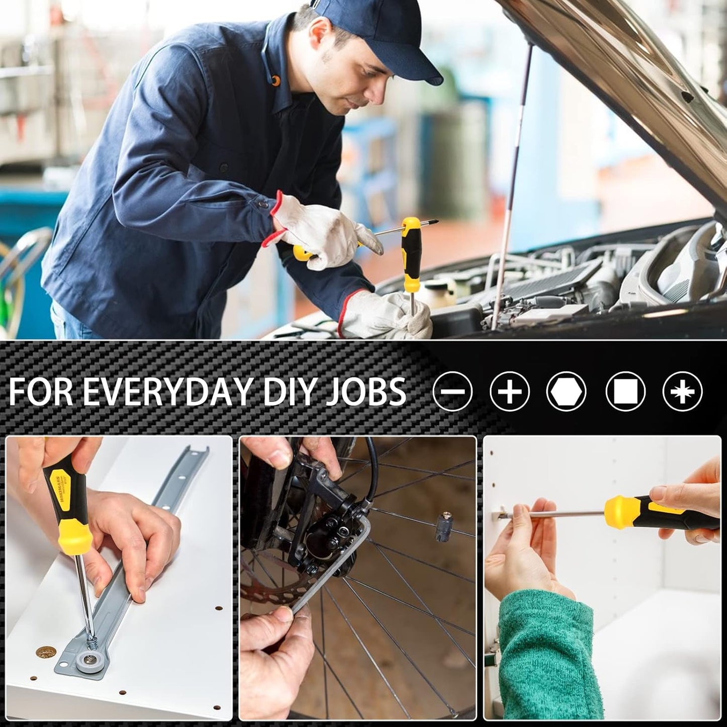 Juego de destornilladores magnéticos, 51 Pcs. (DETALLE).