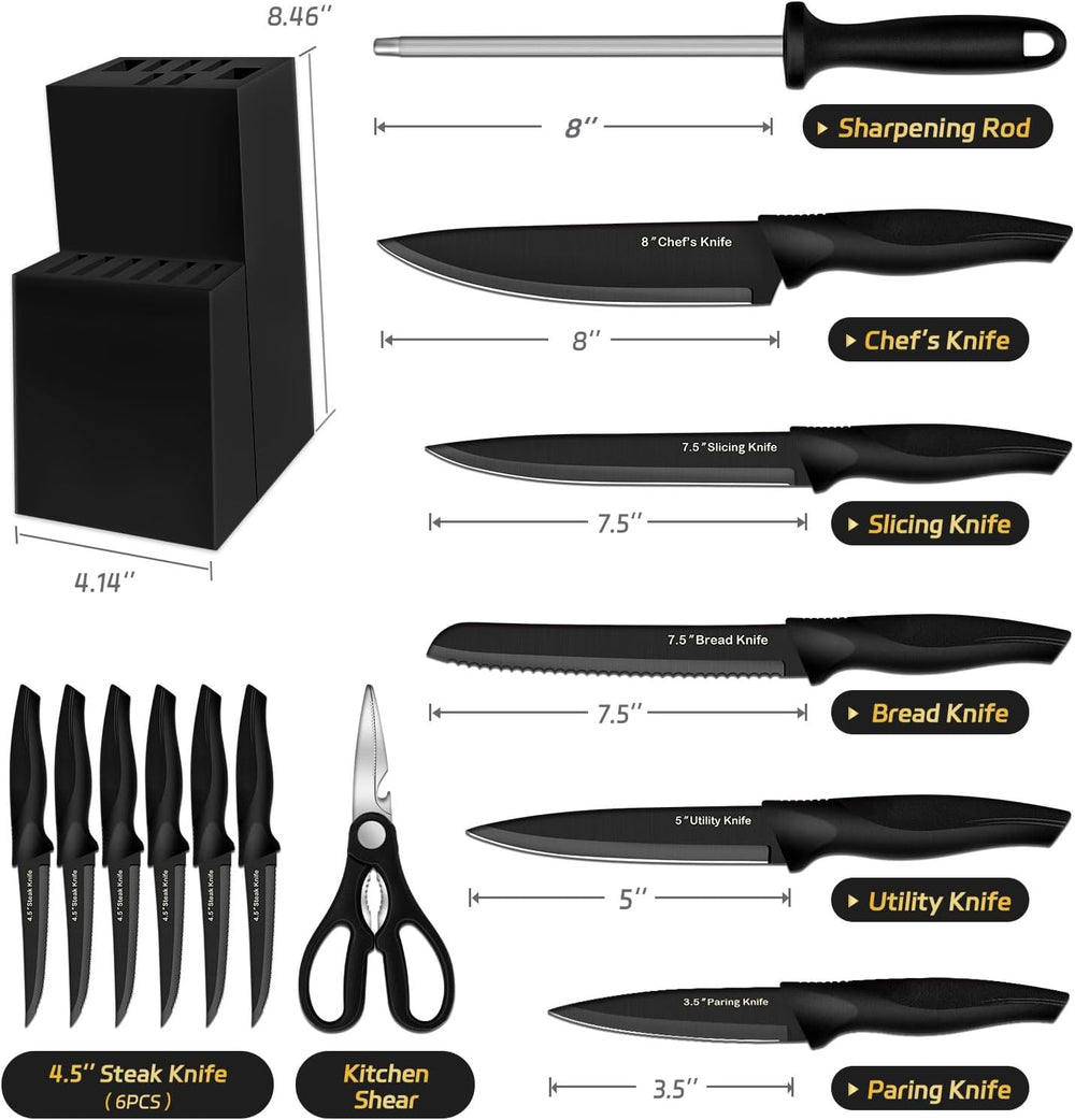 Juego De Cuchillos Color Negro  XANAPON