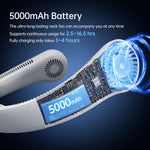 Ventilador Cuello JISULIFE Portátil Recargable 5000mAh