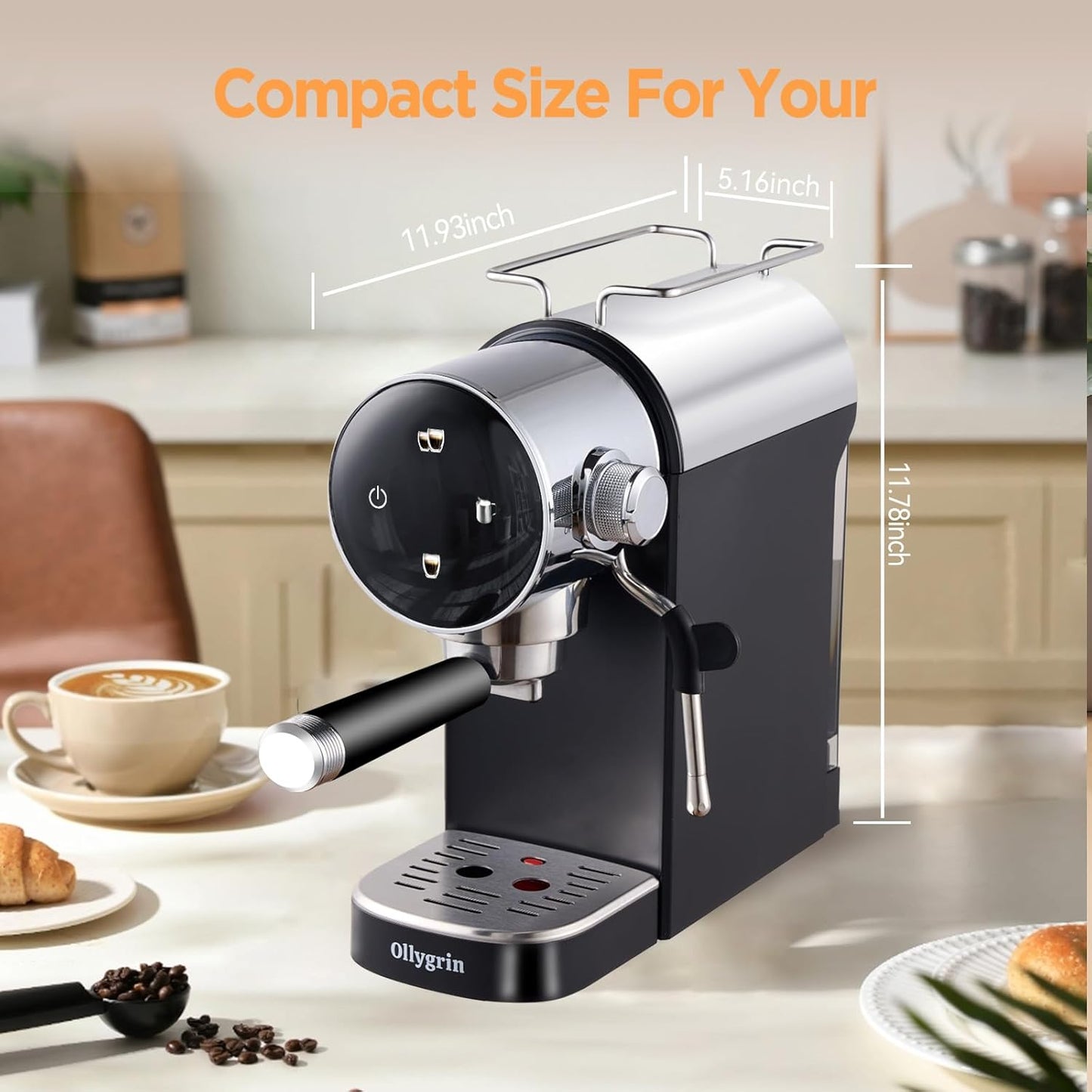 Máquina de café expreso semiautomática, c/espumador, (DETALLE)