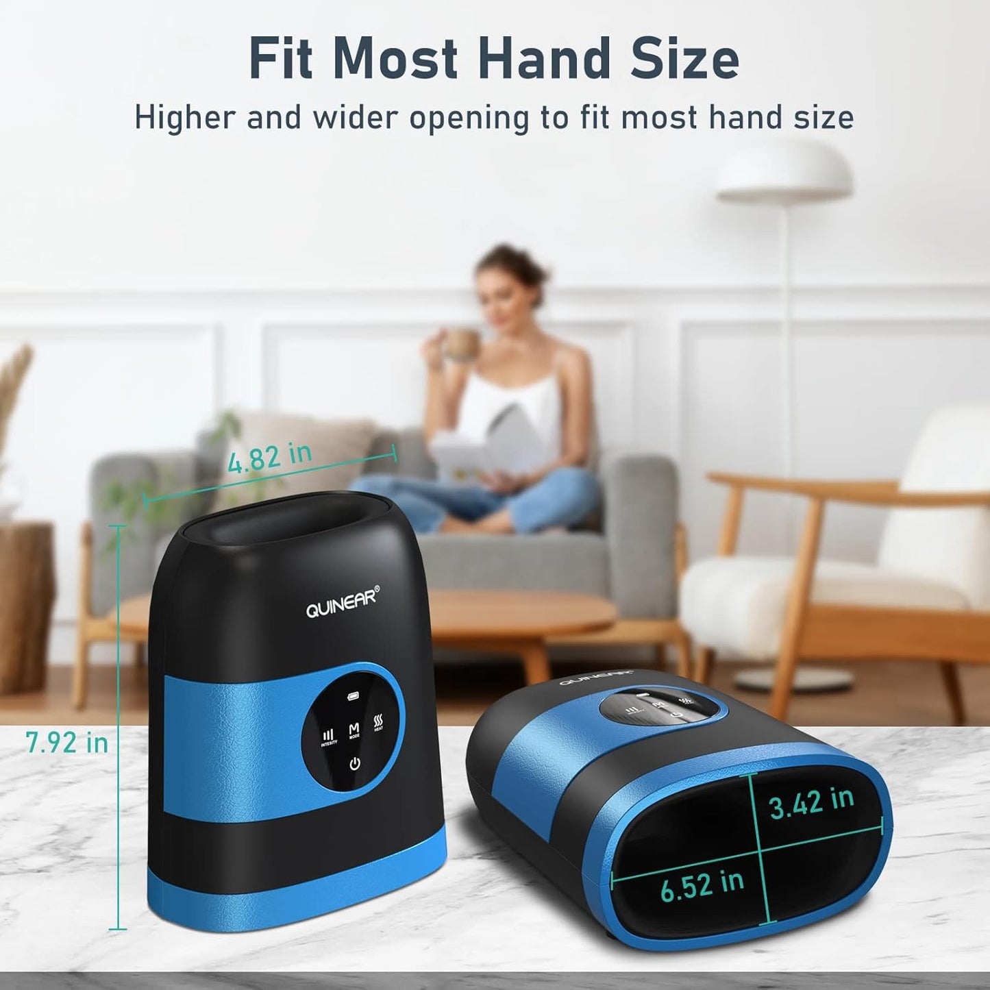 Masajeador de manos inalámbrico con calor y compresión para artritis