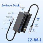 Base de expansión USB-C Estación de acoplamiento 12-1