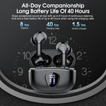 Besnoow - Auriculares Inalámbricos Bluetooth 5.3 40 Hrs