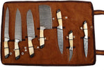 Cuchillos de cocina profesionales GLADIATORSGUILD acero de Damasco 7 piezas