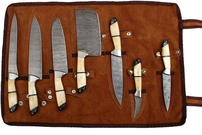 Cuchillos de cocina profesionales GLADIATORSGUILD acero de Damasco 7 piezas