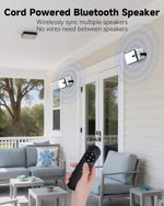 Altavoces Bluetooth para exteriores, sincronización inalámbrica, PYLEE.