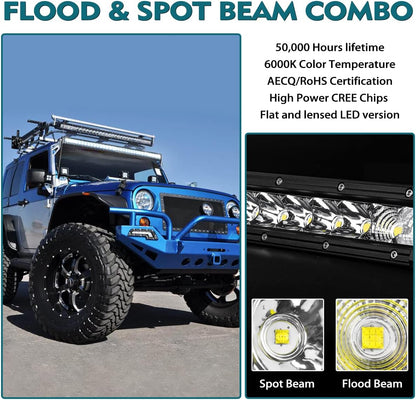 Barra de luz LED de 42", Rigidhorse, todoterreno, SUV, ATV, UTV.