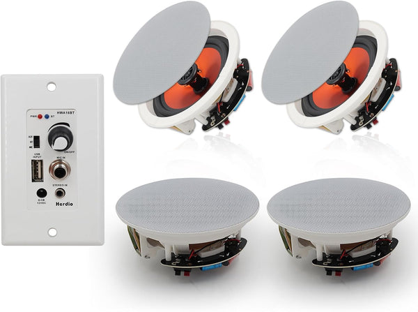 Altavoces Herdio HCS628-16BT, para techo o pared 6.5", ampli de pared